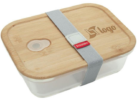 Glasbento 'Iwaki', mit Bambusdeckel Werbeartikel