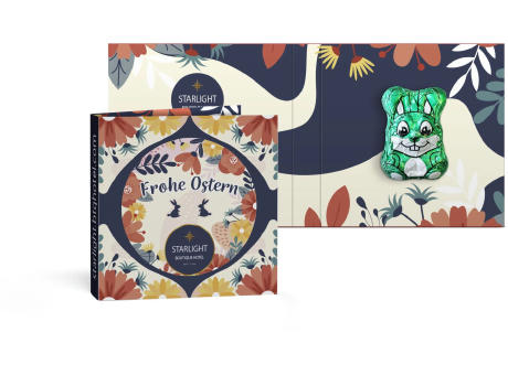 Osterhase vegan in Werbekarte Werbeartikel