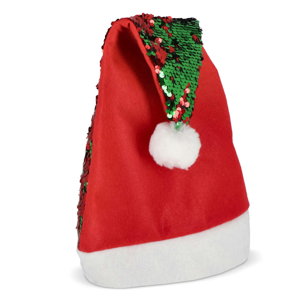 Product image Zweifarbige Pailletten-Weihnachtsmütze Werbeartikel