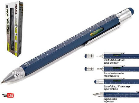 TROIKA Multitasking-Kugelschreiber CONSTRUCTION Werbeartikel