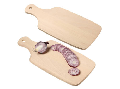 Schneidbrett "Woody" mit Griff Werbeartikel