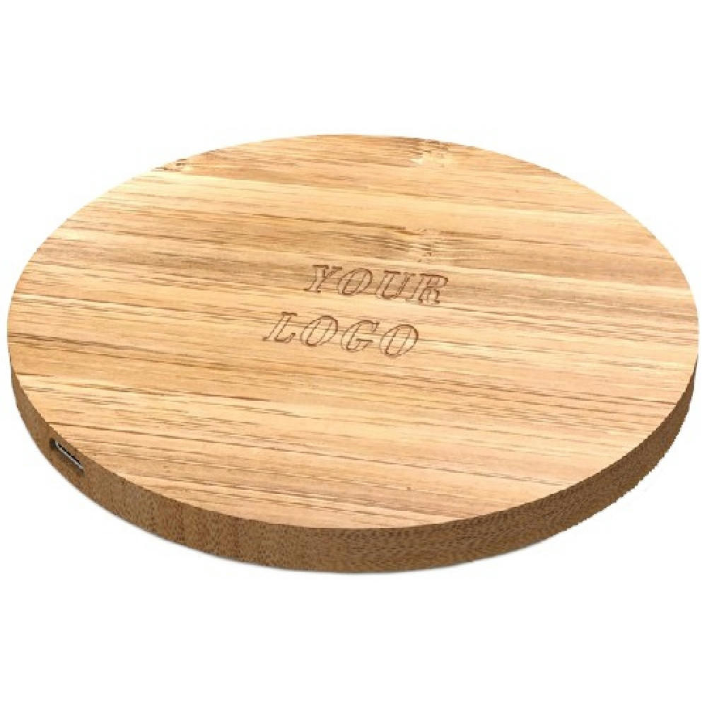 Product image Wireless Charger rund 10W Bambus Werbeartikel