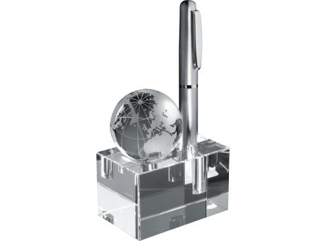 Stiftehalter aus Glas mit abnehmbarer Weltkugel bedrucken