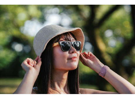 Sonnenbrille aus Bambus und RCS recyceltem Kunststoff bedrucken