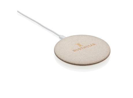 5W Weizenstroh Wireless Charger Werbeartikel