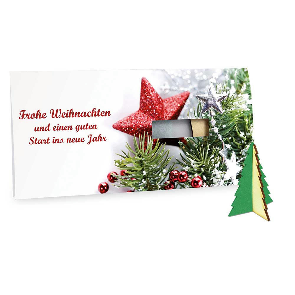 Steckfiguren-Karte Filz - Baum 4/0-c Werbeartikel