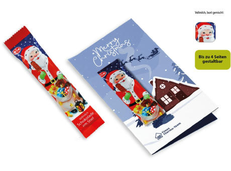 Weihnachtskarte mit Schoko-Lolly,   1 Stück, Inhalt: Schoko-Lolly Weihnachten Werbeartikel