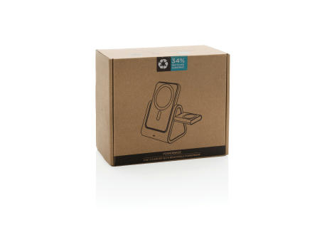 Powerbase 3-in-1-Charger aus RCS Kunststoff mit Powerbank bedrucken