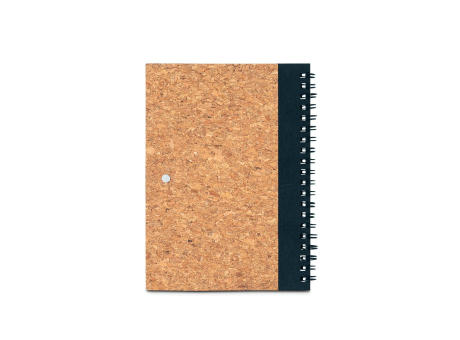 VICENTE. B6-Notizbuch aus Kork und Recyceltes Polyester (100% rPET) mit Kugelschreiber Werbeartikel
