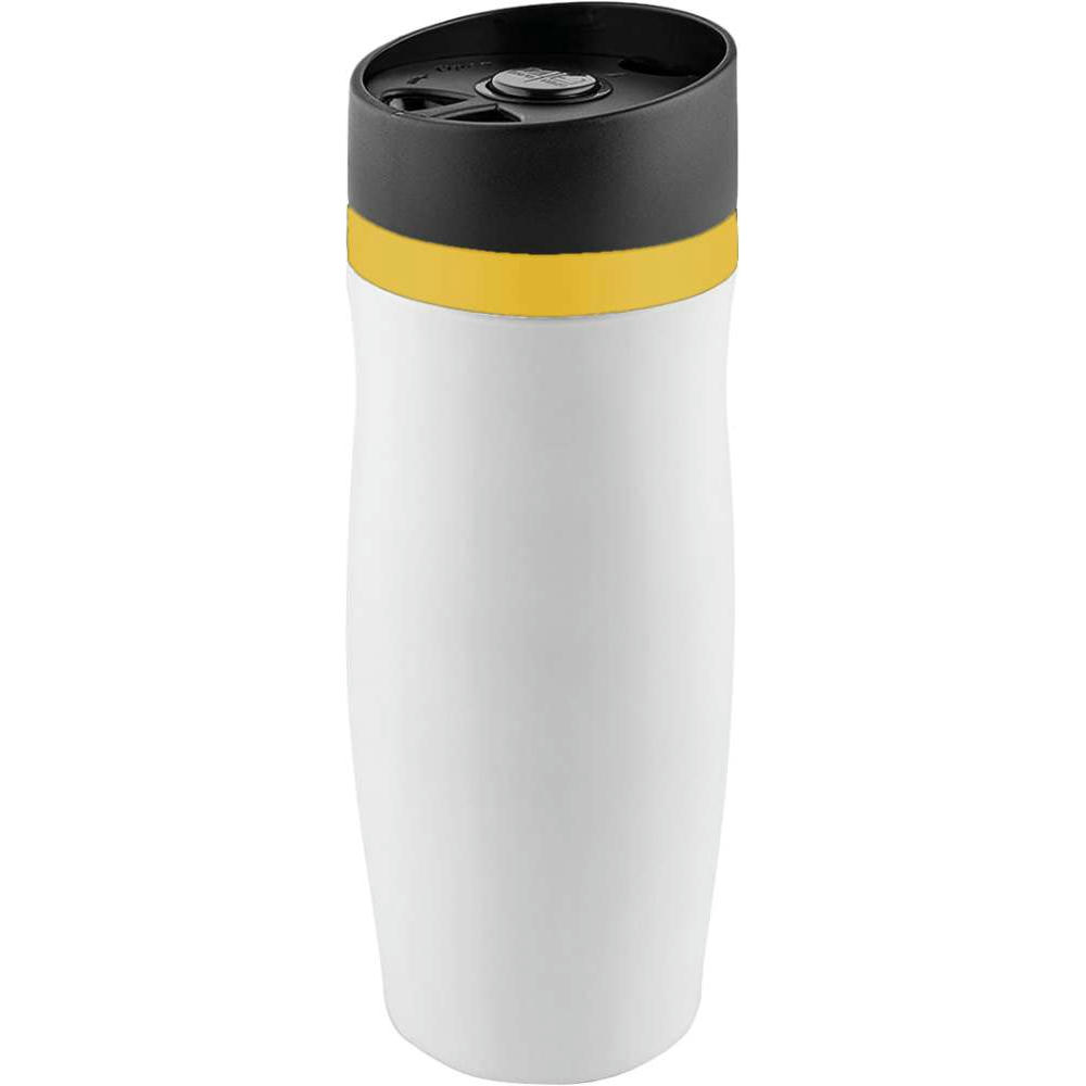 Product image Metmaxx® Thermobecher "CremaExtensa" weiß/Ring gelb Werbeartikel