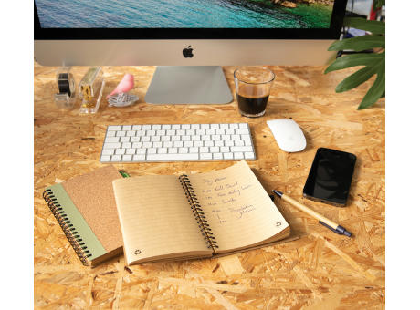 Kork Spiral-Notizbuch mit Stift Werbeartikel