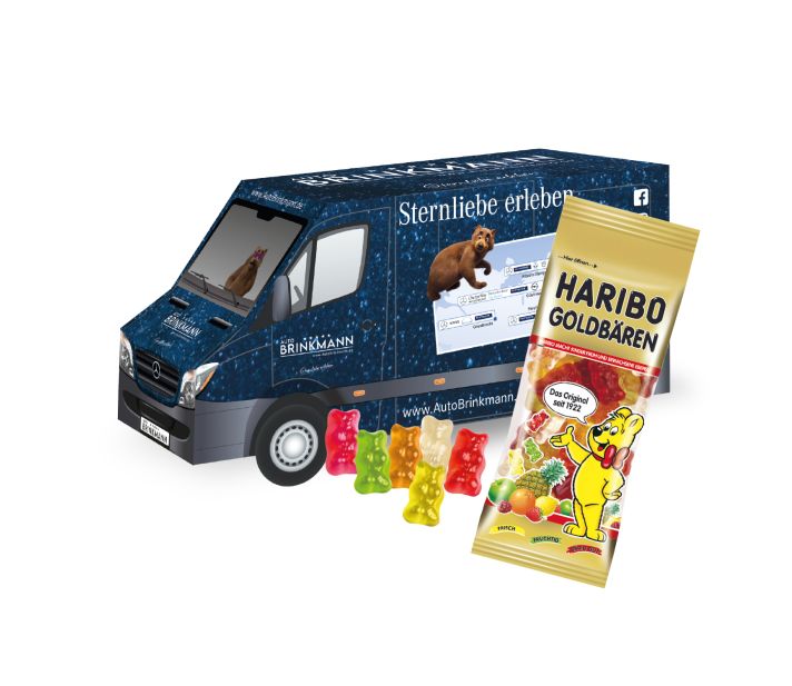 3D Präsent "Transporter" mit Haribo Goldbären