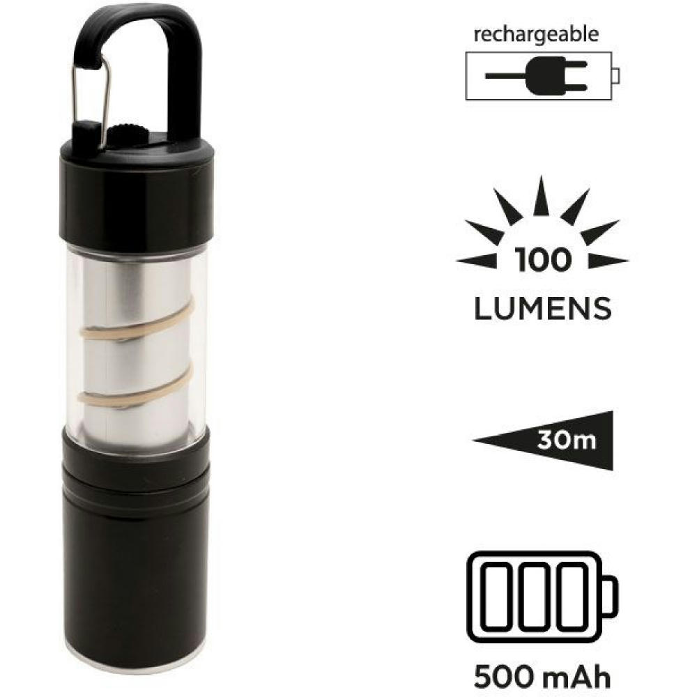 Product image Wiederaufladbare 2-in-1 Laterne/Taschenlampe 'Omega' Werbeartikel