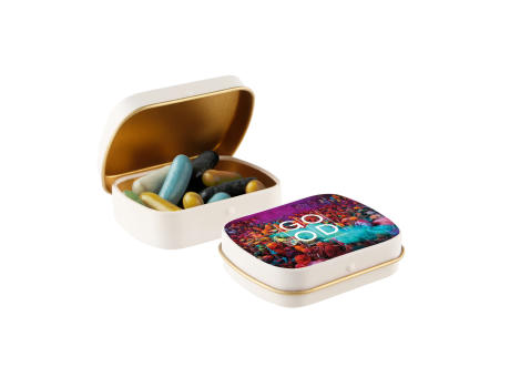 Mini Klappdeckeldose mit Süßigkeiten Werbeartikel