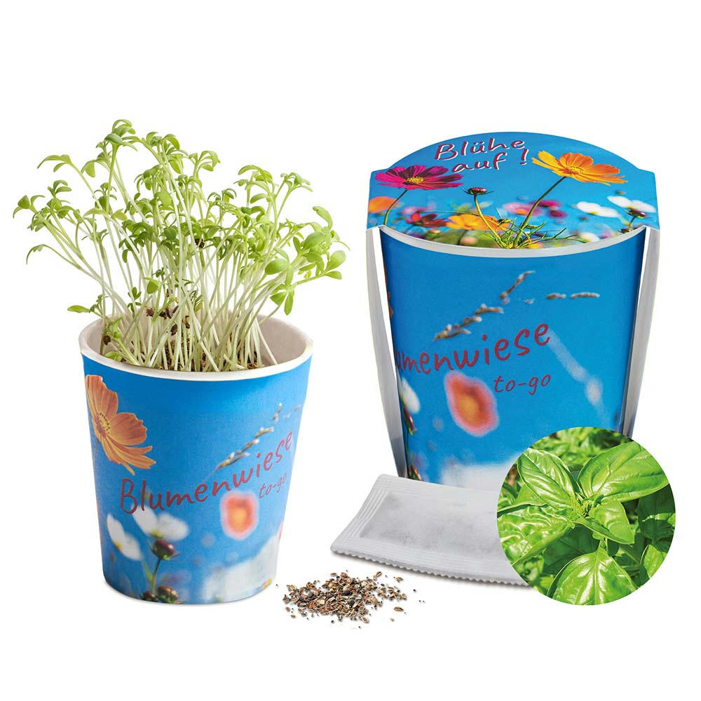Product image Blumenwiese To-Go - Ostern - Basilikum - neutral Werbeartikel