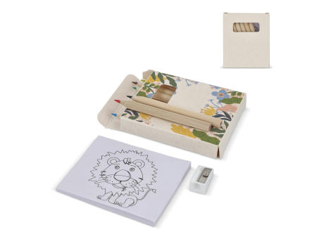 8-teiliges Malset in einer Schachtel aus recyceltem Milchkarton bedrucken