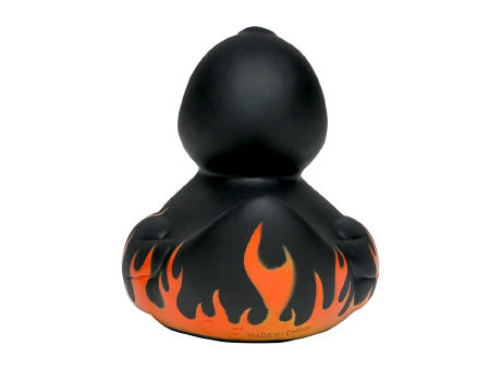 Quietsche-Ente Flammen mit Slogan BBQ-Queen Werbeartikel