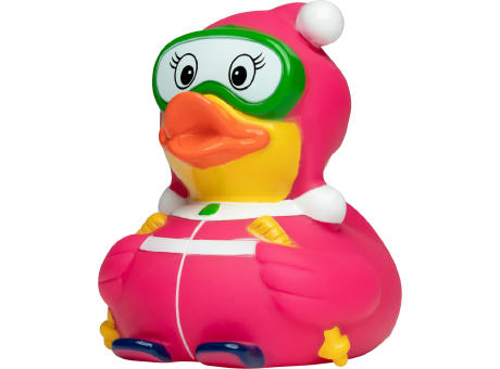 Quietsche-Ente Ski-Fahrerin Werbeartikel