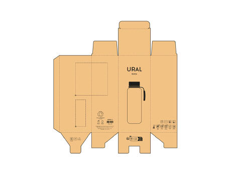 Ural Trinkflasche recy. Edelstahl 820 ml  Werbeartikel