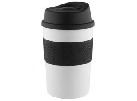 Product image Metmaxx® Thermobecher "CremaCoffeeHouse" weiß/Ring schwarz Werbeartikel