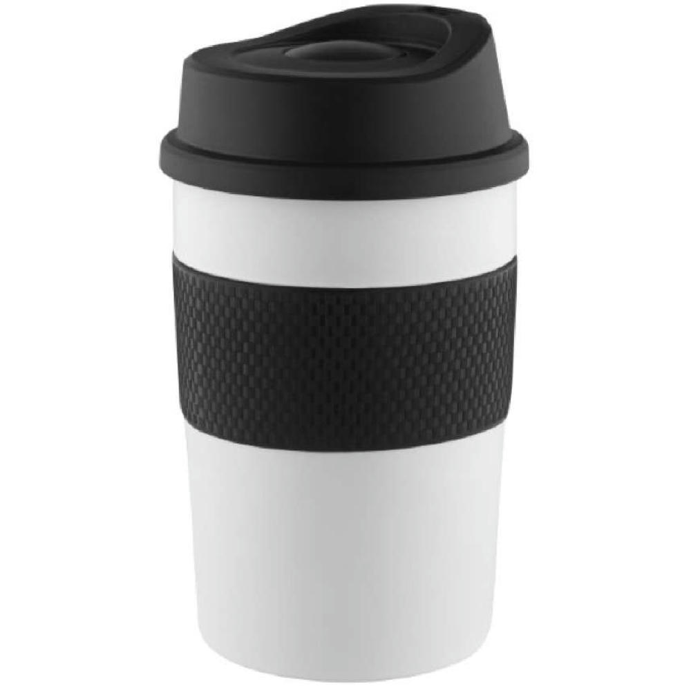 Product image Metmaxx® Thermobecher "CremaCoffeeHouse" weiß/Ring schwarz Werbeartikel