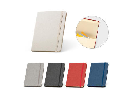 BOYD. A5 Notizbuch aus recyceltem Polyester (100% rPET) mit linierten Blättern bedrucken