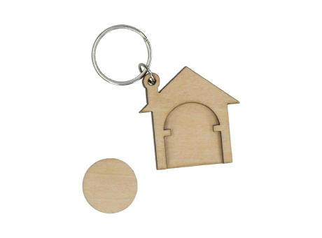 Holzchip-Schlüsselanhänger "House" bedrucken