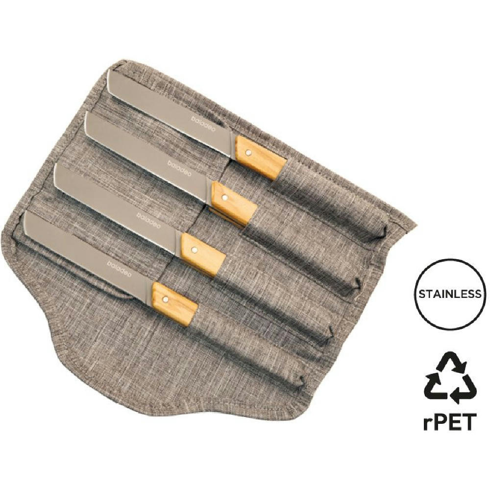 Product image Set mit 4 Tafelmessern 'Stavanger', Olivenholz Werbeartikel