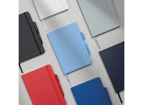 Sam A5 Notizbuch aus RCS zertifiziertem Lederfaserstoff Werbeartikel