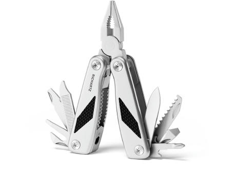 RICHARTZ GRIP tool pocket: aufgeklappte Multitool-Zange mit Klingen und Schraubendrehern – Werbeartikel mit Logo