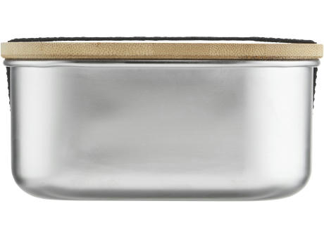 Lunchbox 1000 ml aus Edelstahl mit Bambus-Deckel Werbeartikel