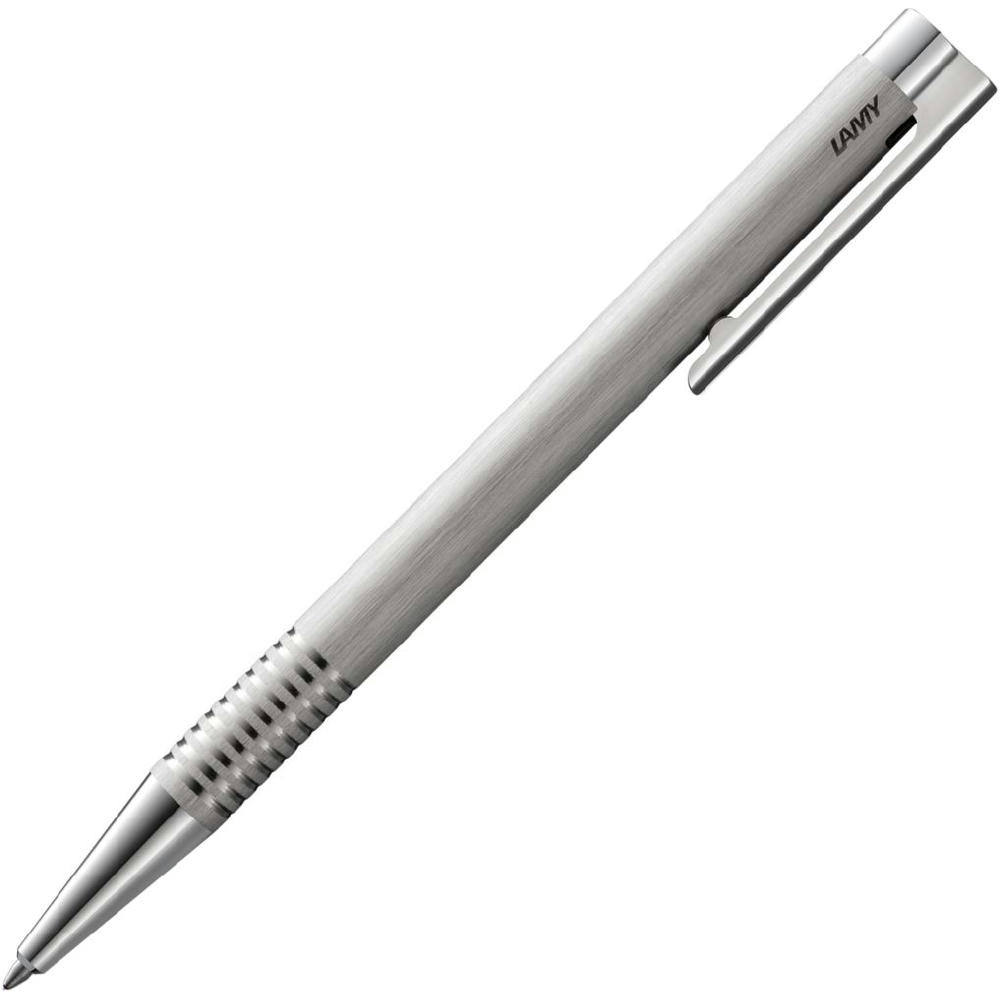 Kugelschreiber LAMY logo Edelstahl brushed M-schwarz  Werbeartikel