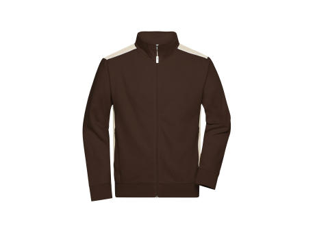 Men's Workwear Sweat Jacket - COLOR - - Sweatjacke mit Stehkragen und Kontrasteinsätzen Werbeartikel