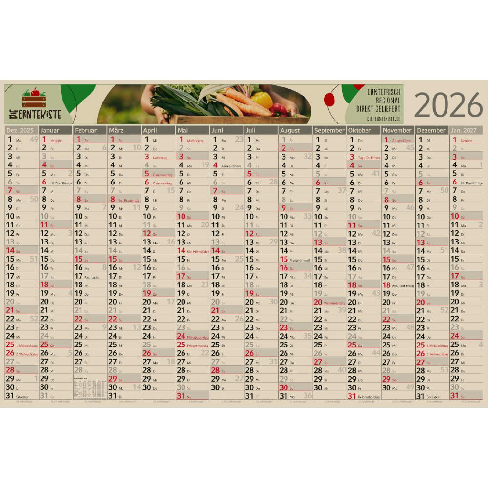 Product image Wandplaner Pure green+blue Werbeartikel