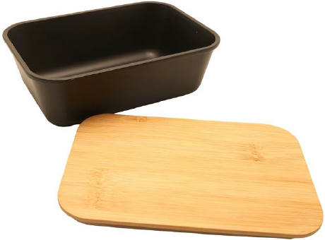 Bento 'Ikoma', schwarz, mit Bambusdeckel Werbeartikel