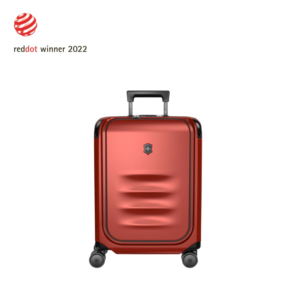 Victorinox Spectra 3.0 Expandable Global Carry-On Frontansicht, hochwertiger Hartschalen-Handgepäckkoffer mit modernem Design, ideal als Premium Werbeartikel für Geschäftsreisen und Vielflieger.