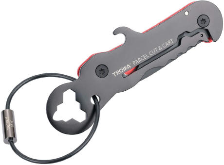 TROIKA Mini-Werkzeug PARCEL CUT & CART Werbeartikel