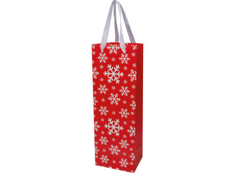Product image Weihnachtstragetüte aus Papier für eine Flasche bedrucken