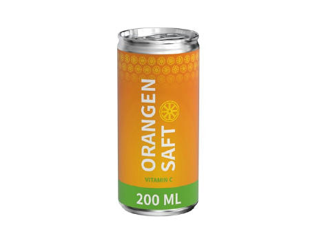 200 ml Orangensaft (Dose) - Body Label Werbeartikel