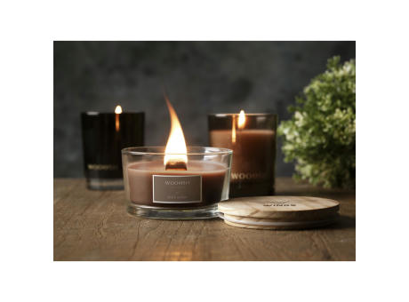 Wooosh Flame Scented Candle Dark Amber Werbeartikel
