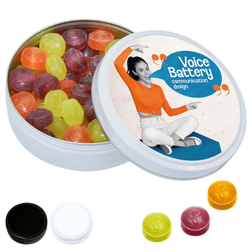 Black or White Dose mit Pulmoll Pastillen, 60g Werbeartikel