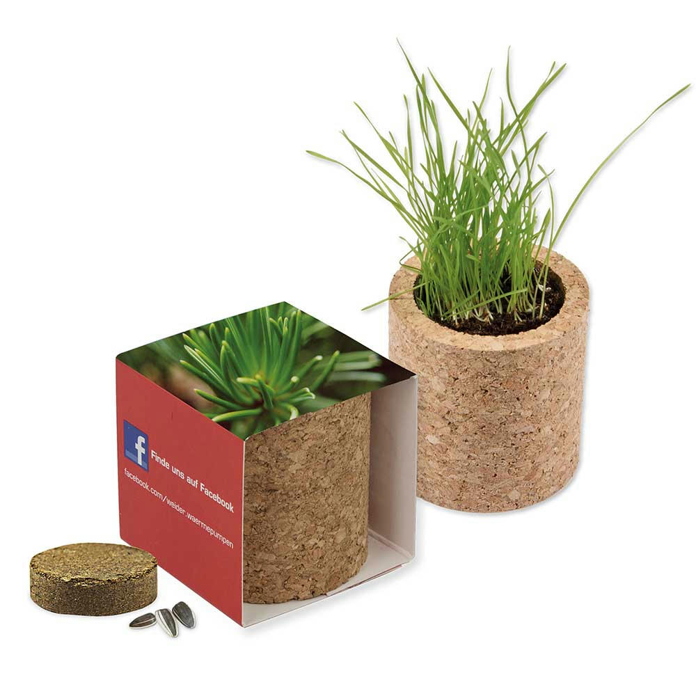 Product image Pflanz-Kork rund mit Samen - Basilikum Werbeartikel