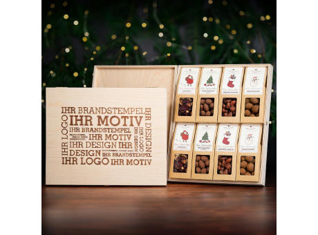 8 Weihnachts-Snacks in der Birkenholzbox bedrucken