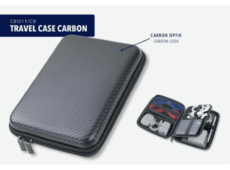 TROIKA Organizer-Etui TRAVEL CASE CARBON Werbeartikel