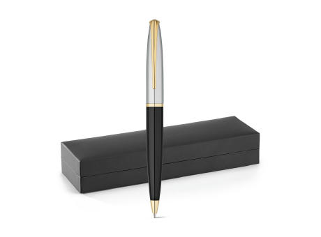 LOUVRE. Kugelschreiber aus Metall mit vergoldeten Elementen bedrucken