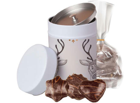 Product image Schoko-LebkuchenMix, ca. 100g, Beutel in Metalldose Maxi Werbeartikel