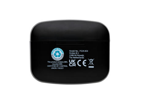 Swiss Peak ANC TWS-Ohrhörer aus RCS recyceltem Kunststoff Werbeartikel