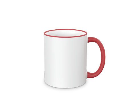 Product image Mahlwerck Form 798 Keramiktasse Sublimation weiss, Rand und Henkel farbig Werbeartikel