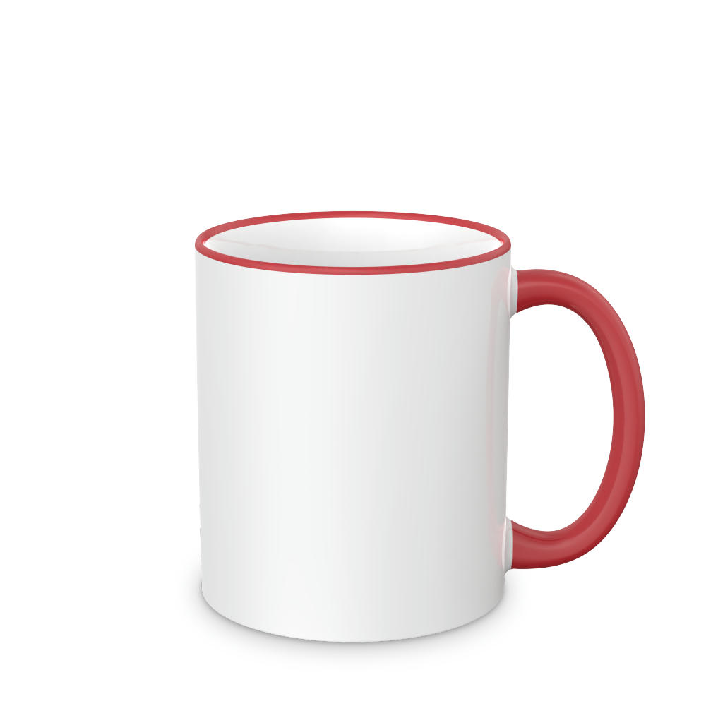 Product image Mahlwerck Form 798 Keramiktasse Sublimation weiss, Rand und Henkel farbig Werbeartikel