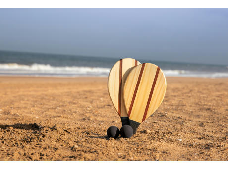 Frescobol Tennis-Set aus Holz Werbeartikel